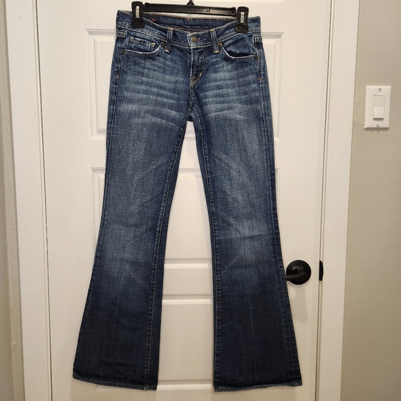 Sz 26 Citizens of Humanity Naomi#065 Stretch Low Waist Flair Flare Jeans Y2K - Picture 2 of 10